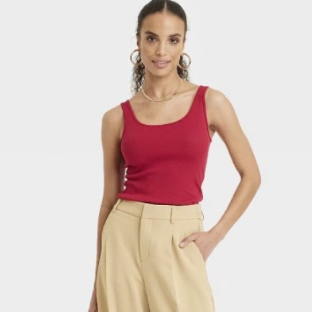 NEW! Women's Slim Fit Layered Tank Top - A New Day - Small